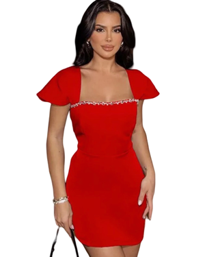 Short party red dress