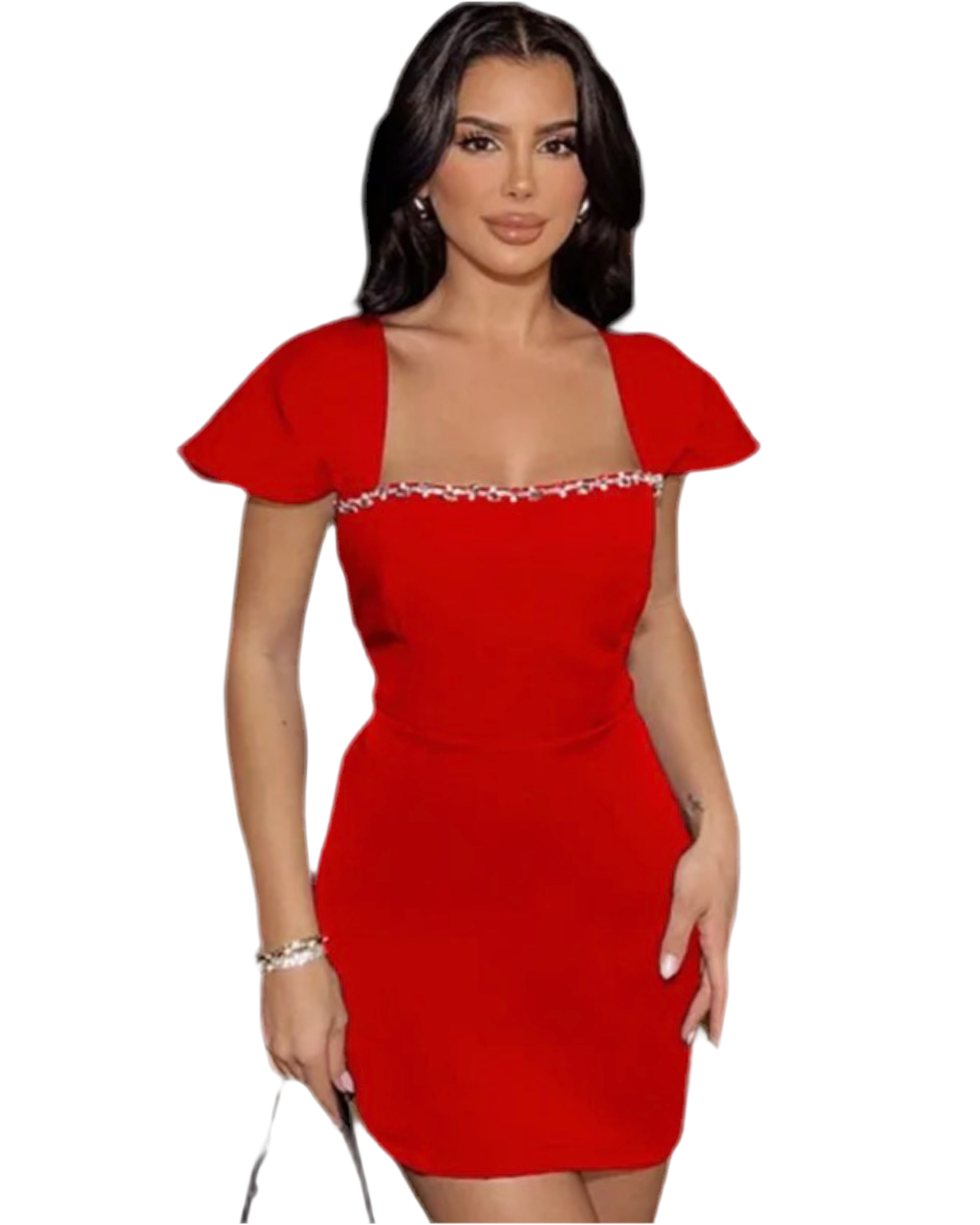 Short party red dress