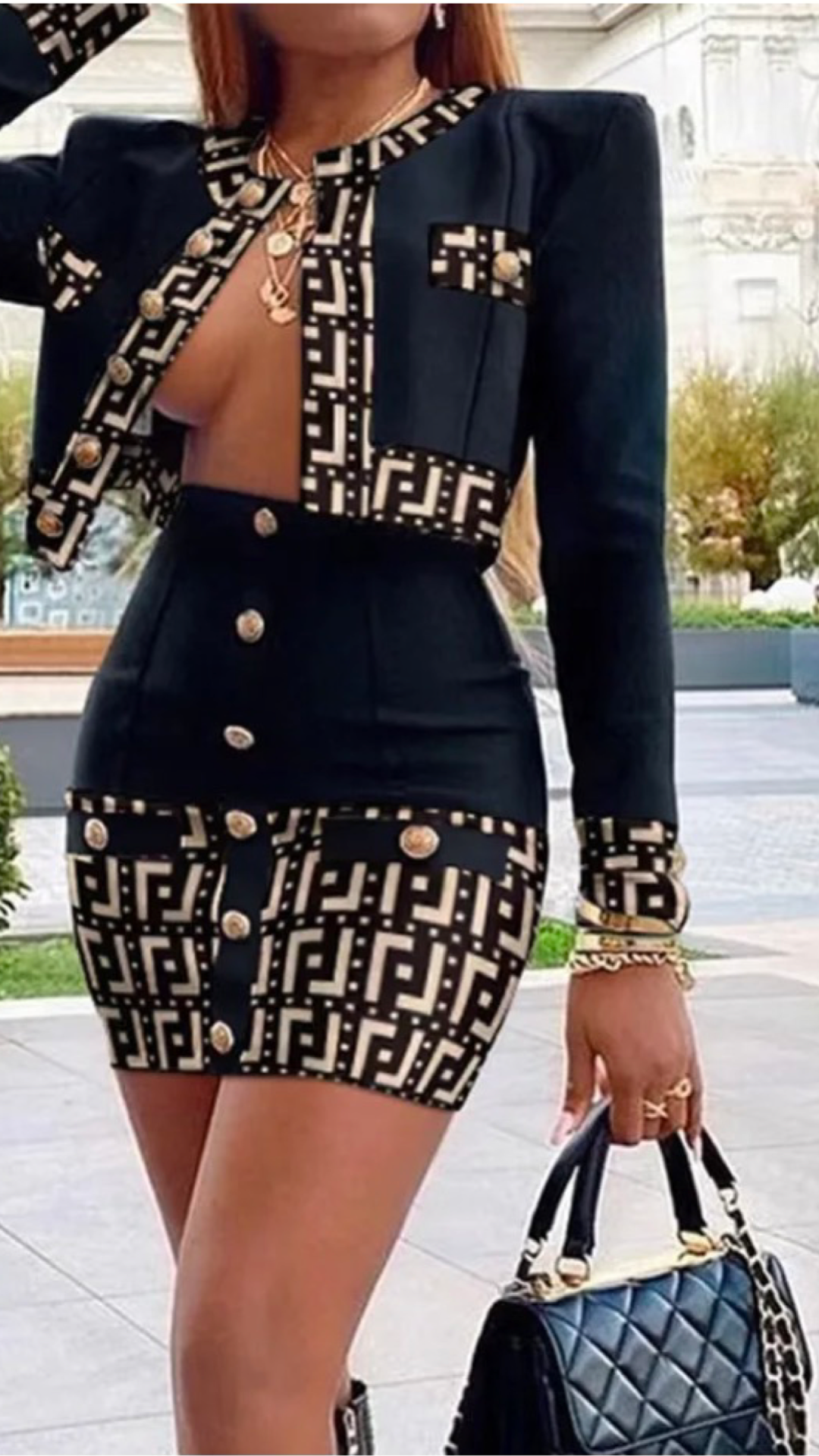 2 Pc set Jacket and skirt