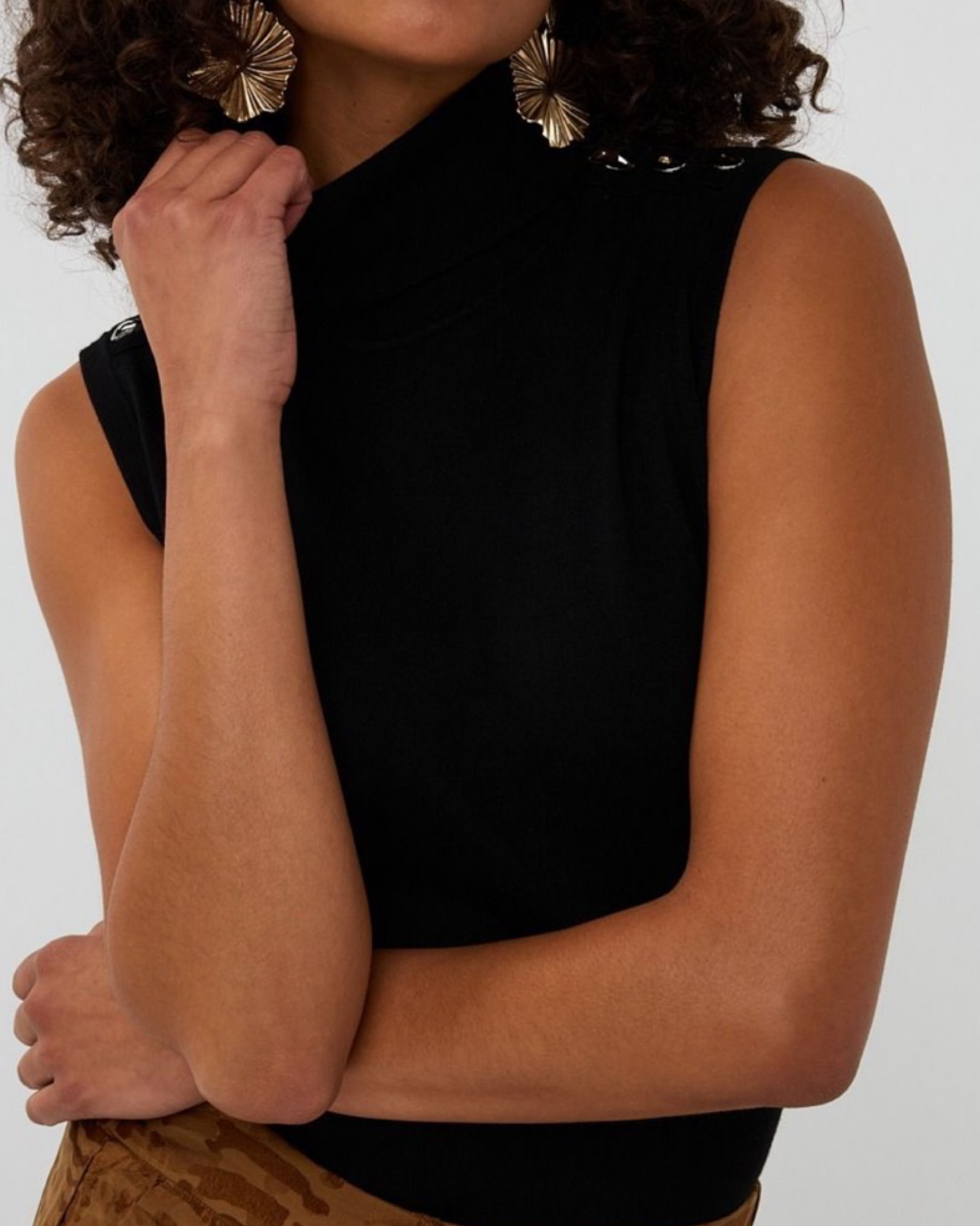 SWEATER SLV/LSS COL BASIC KNIT Top