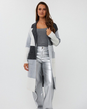 CARDIGAN LONG BLOCKS by Esqualo
