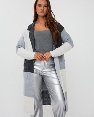 CARDIGAN LONG BLOCKS by Esqualo