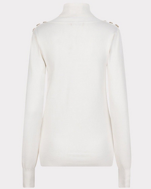 SWEATER SHLDR BUTTON COL BASIC KNITBy Esqualo