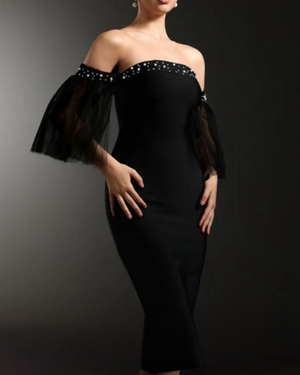 Strapless strass dress by obscur