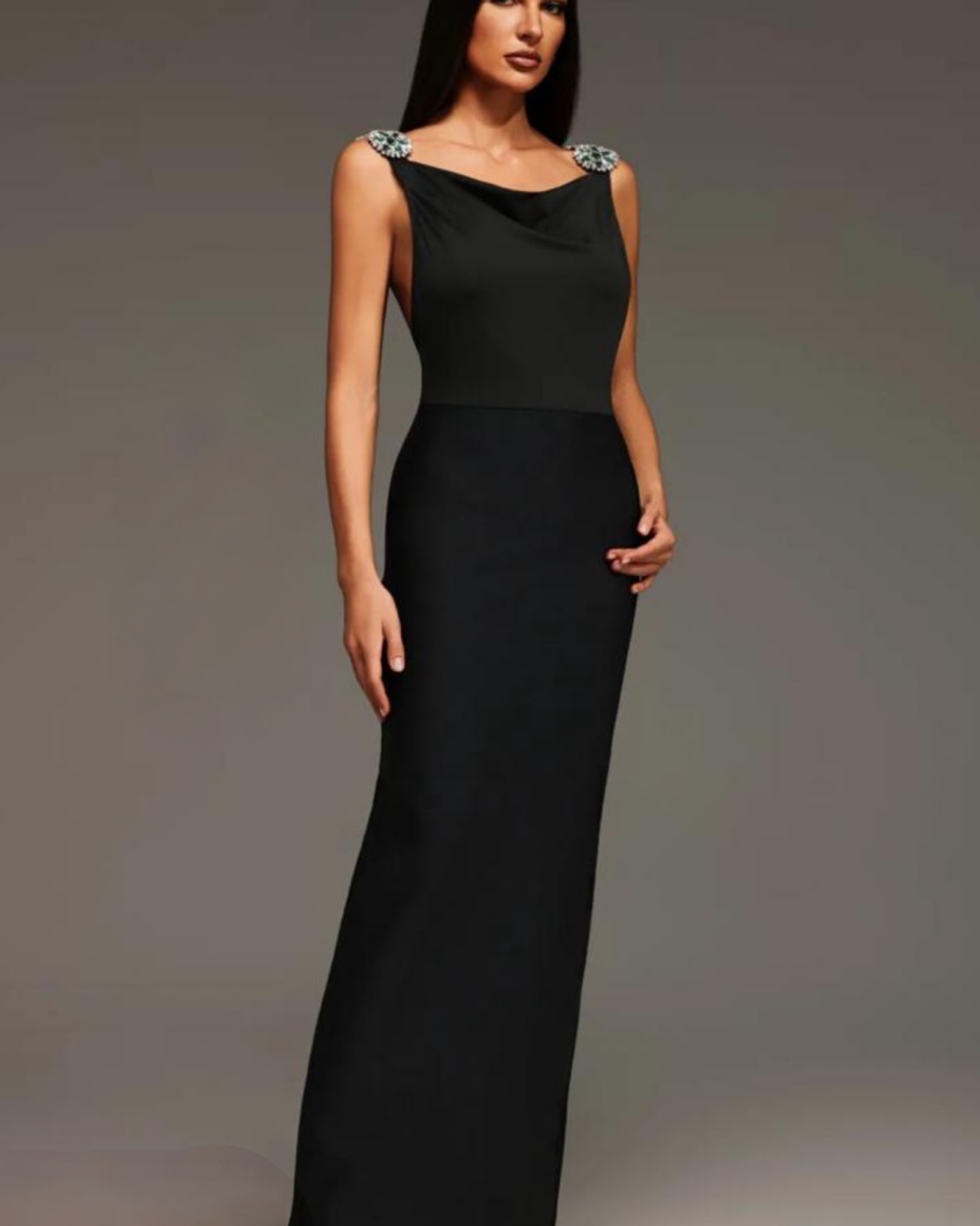 Sleeveless long elegant dress