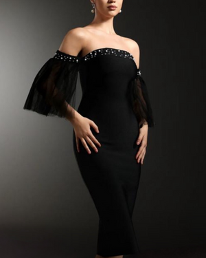 Strapless strass dress by obscur