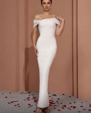 New long off shoulders dress