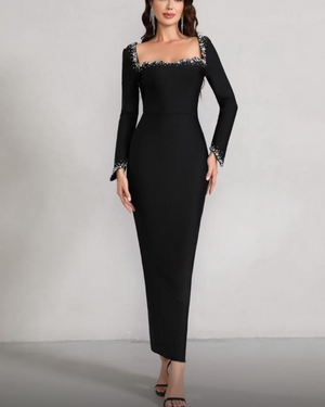 Long sleeves evening dress