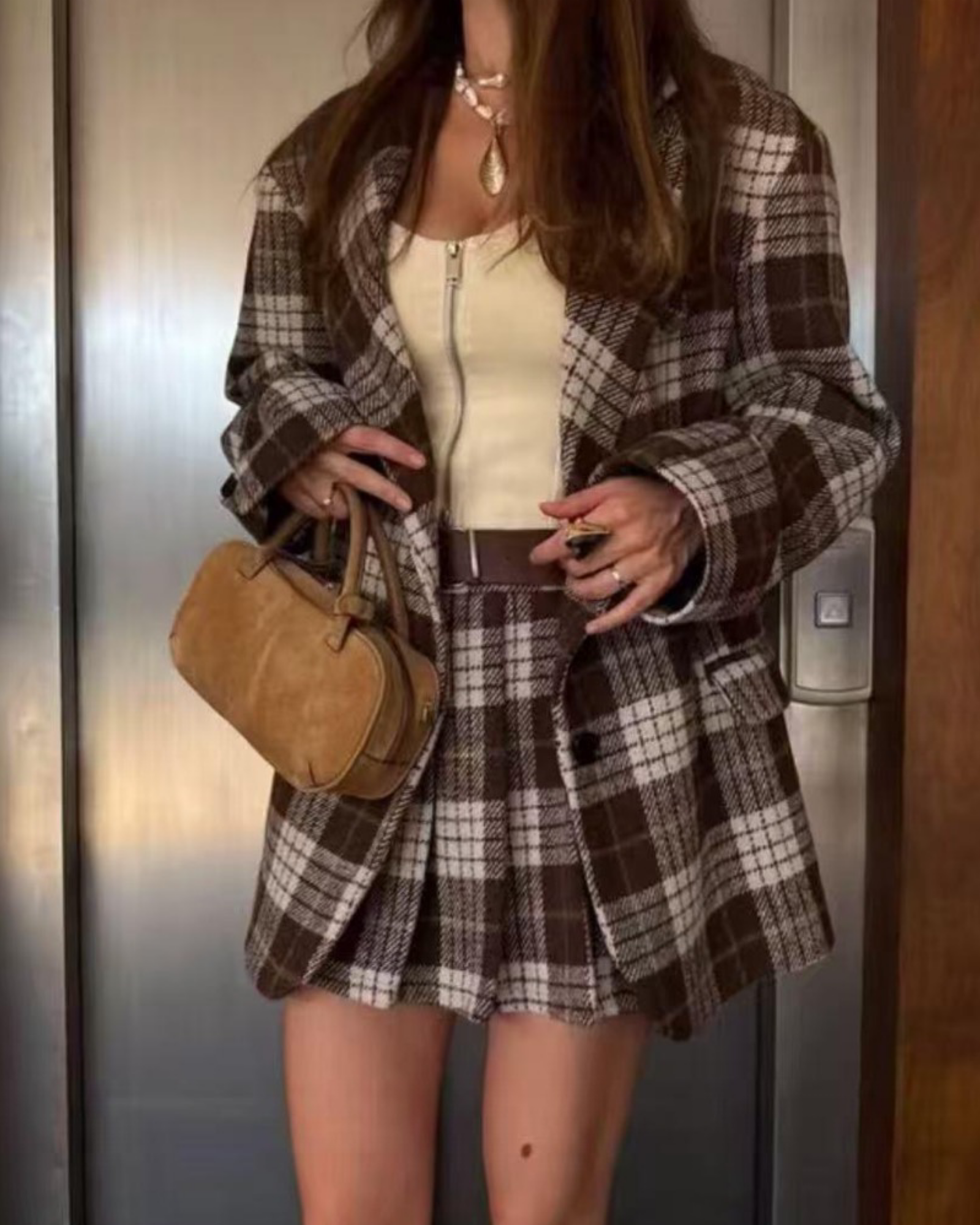 checkered Blazer made in italy