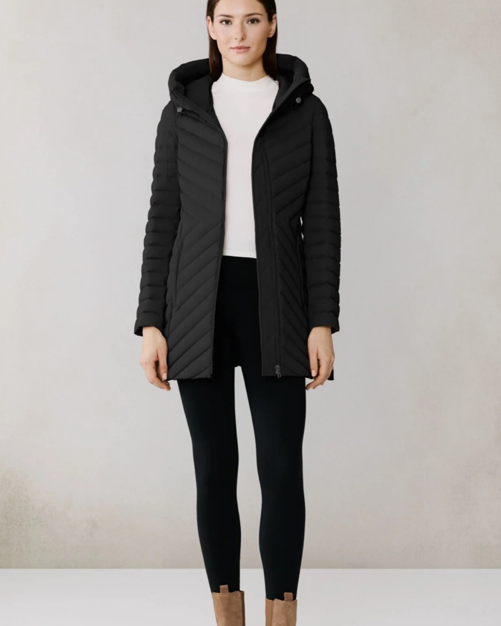 ESTELLE Stretch Down Belted Coat