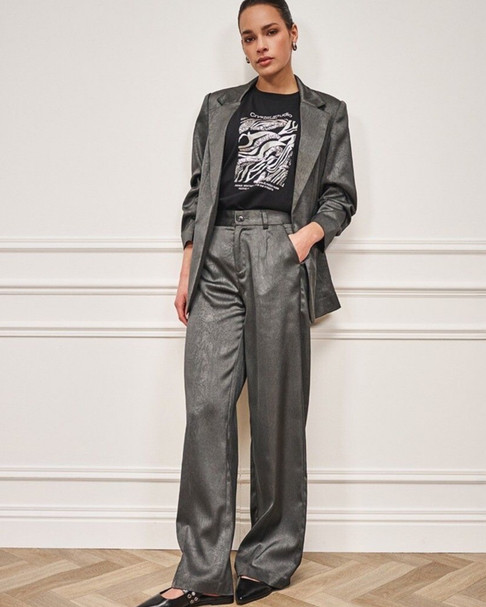 SHIMMER CRINKLE PANTS BY ESQUALO