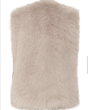 Faux fur vest features a regular fit, sleeveless cut, and round neckline. Perfect for layering, this piece offers a cozy feel and stylish silhouette for versatile outfits.