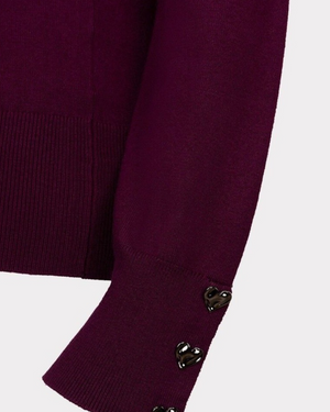 SWEATER COL BUTTONED CUFF by esqualo