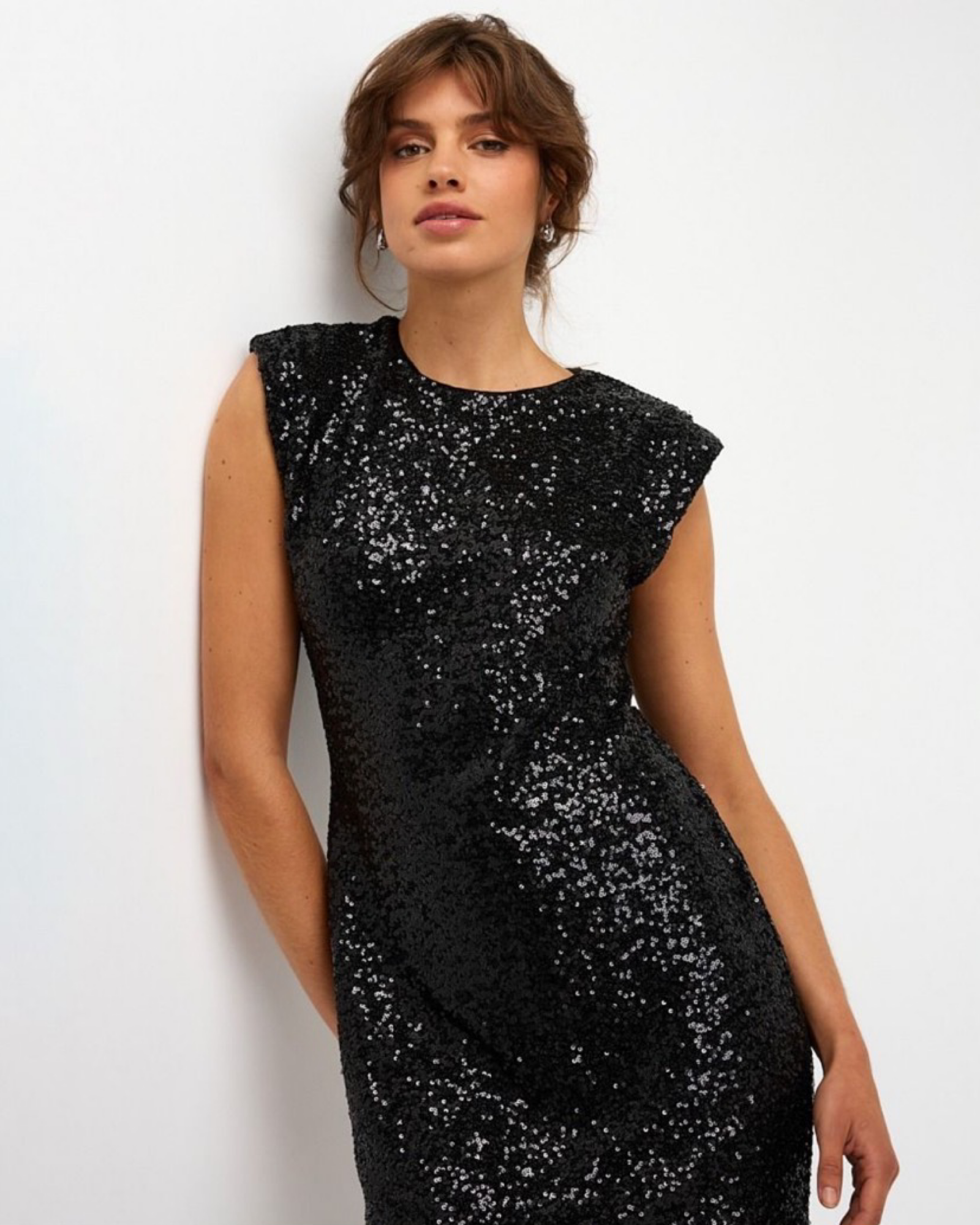 DRESS SLV/LSS SEQUINS by esqualo