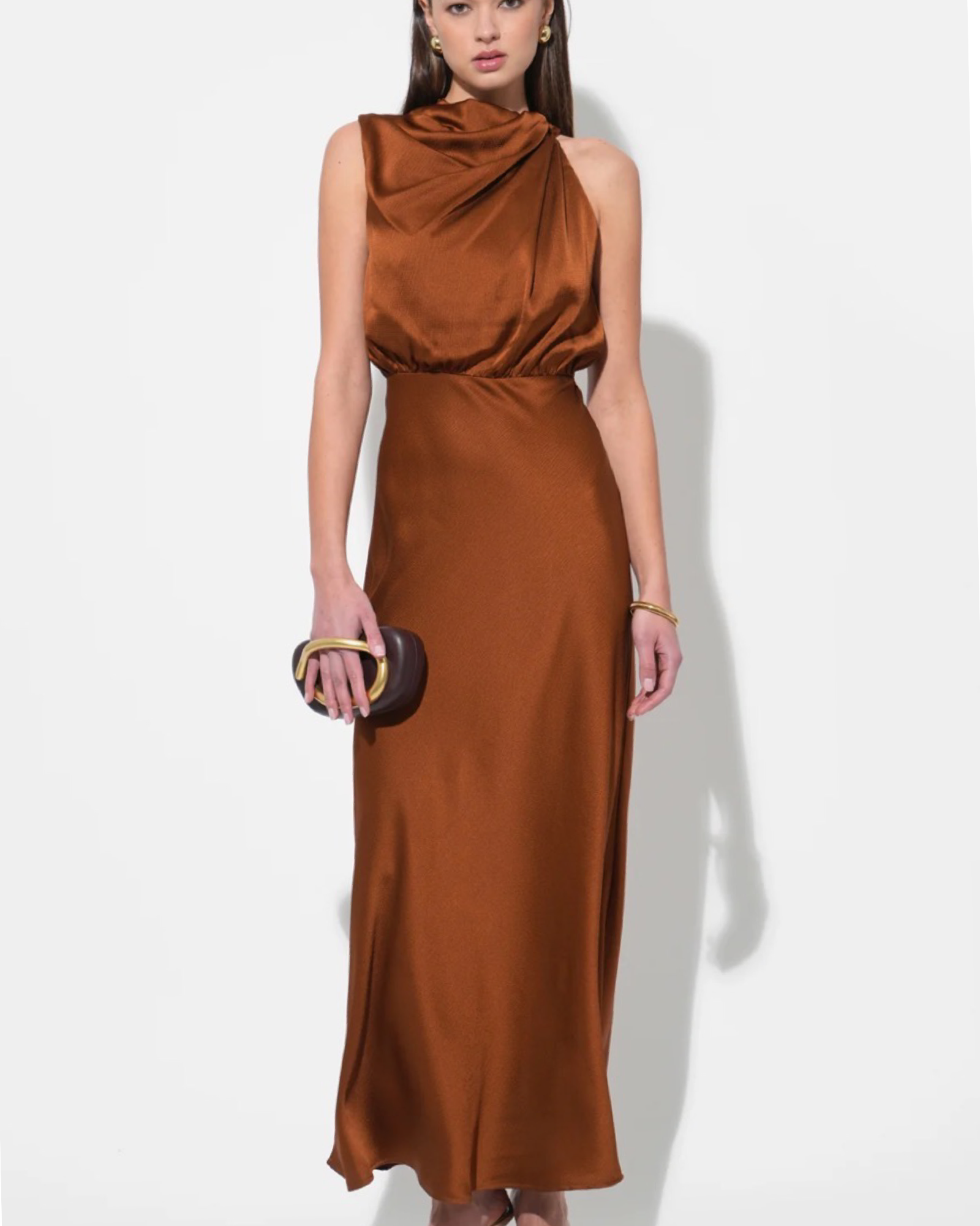 ADELYN RAE
KATE COWL DRAPE ASYMMETRICAL MAXI DRESS