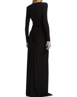 Long sleeves evening dress