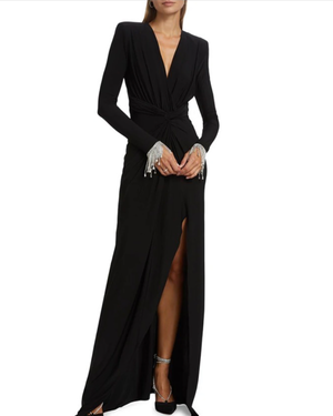 Long sleeves evening dress