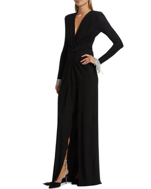 Long sleeves evening dress