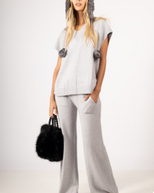 Seamless knit wide leg pants