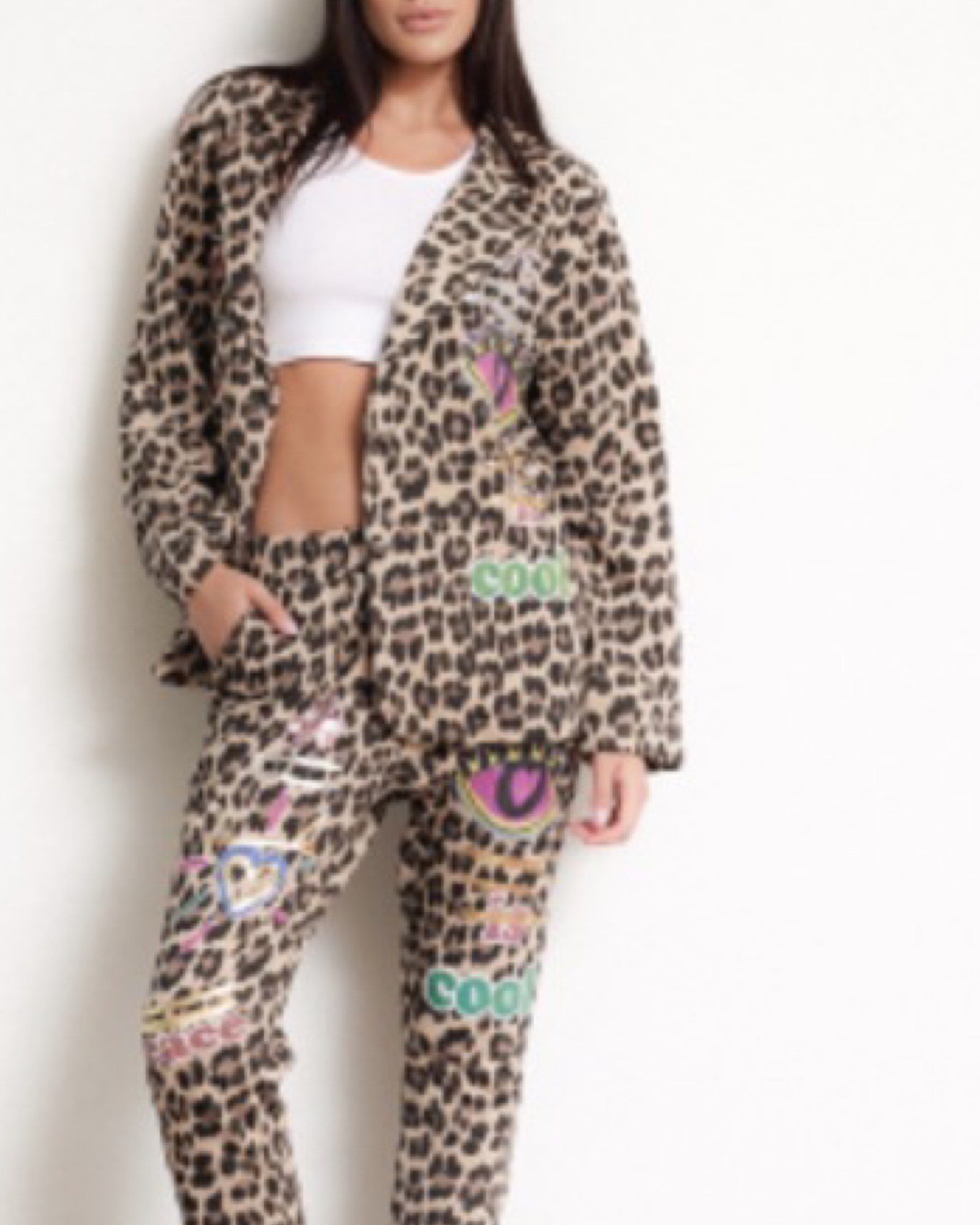 Leopard printed cotton pants