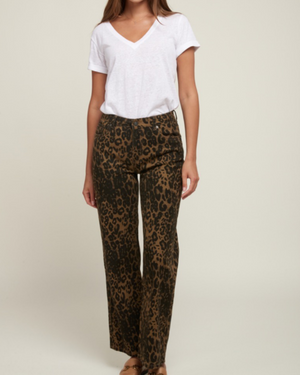 Leopard wide  pants