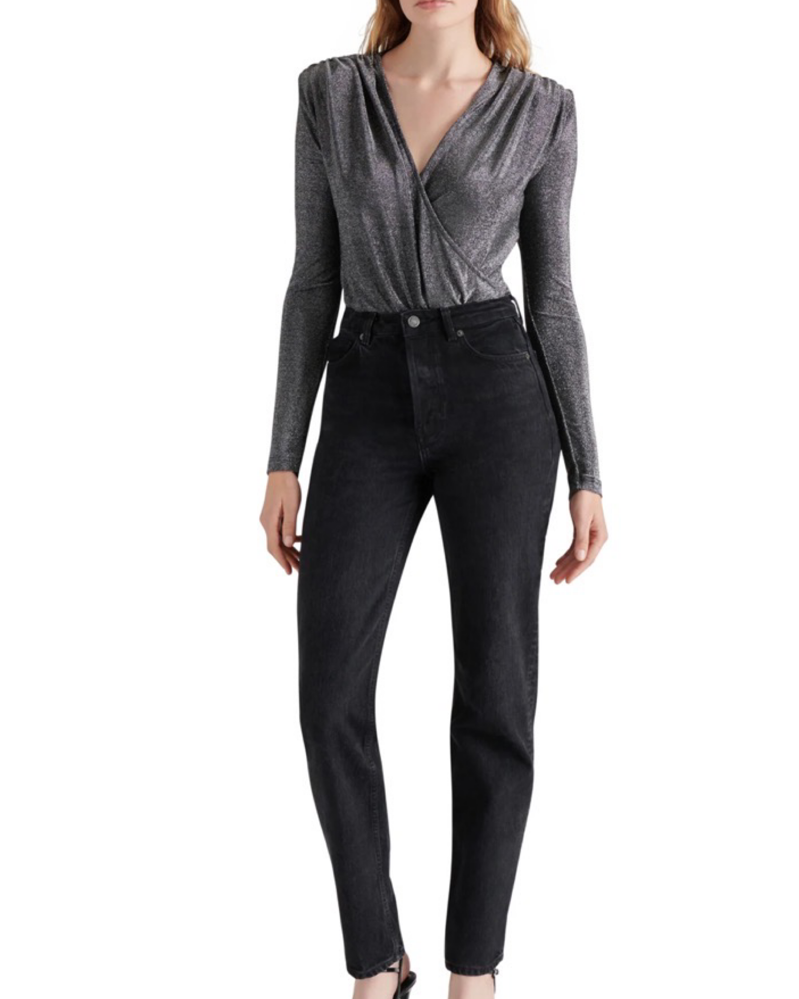 Metallic Bodysuit top by Steve Madden