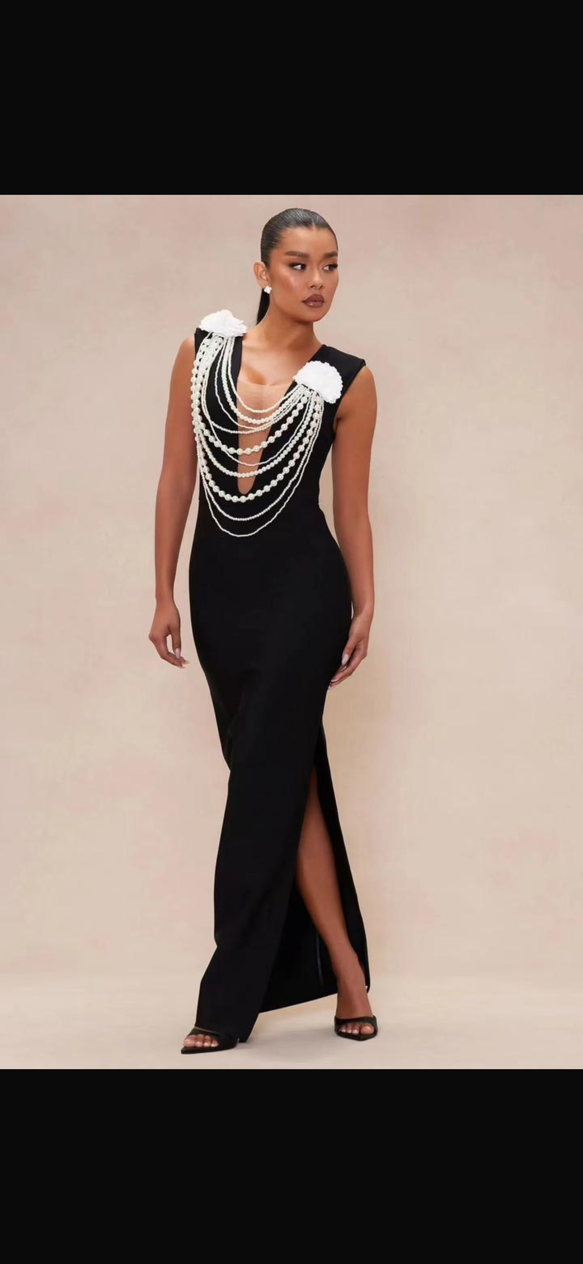 **Product Description: Sleeveless Sequins Long evening longe dress