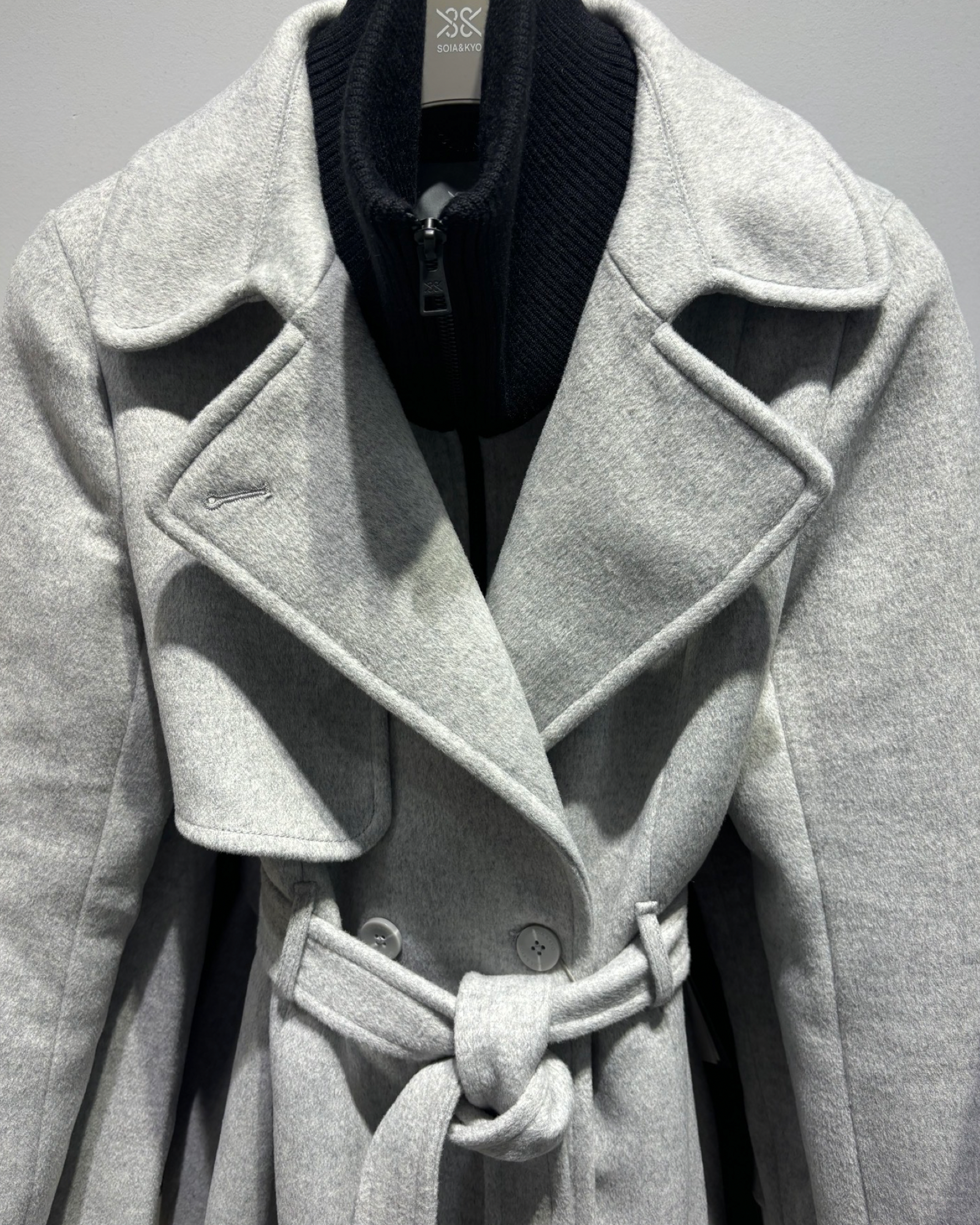 Fabianne-C Semi - Fitted Classic Wool coat with removable Bib