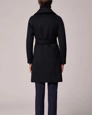 Fabianne-C Semi - Fitted Classic Wool coat with removable Bib