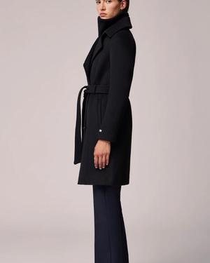 Fabianne-C Semi - Fitted Classic Wool coat with removable Bib