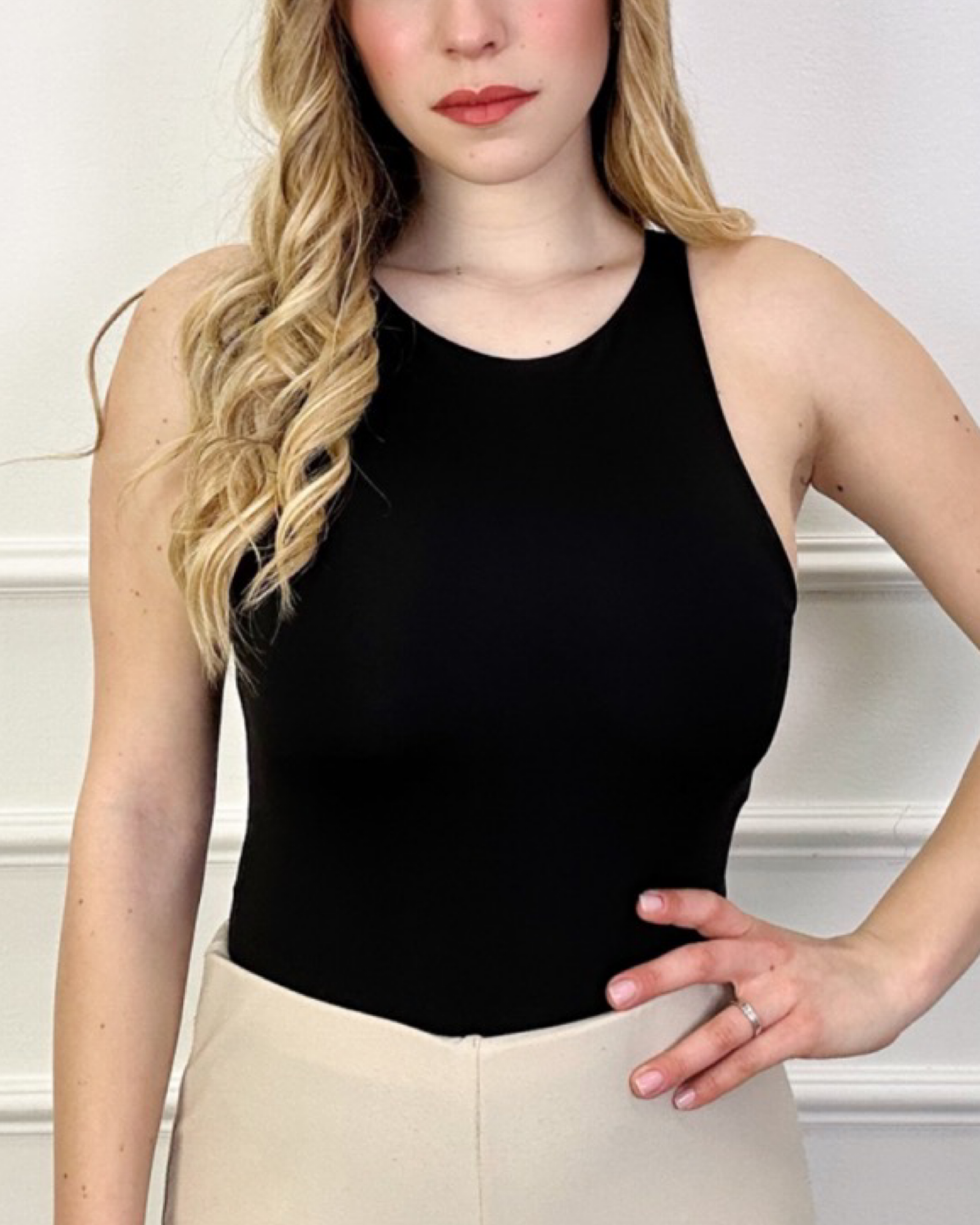 Sleeveless fitted bodysuit