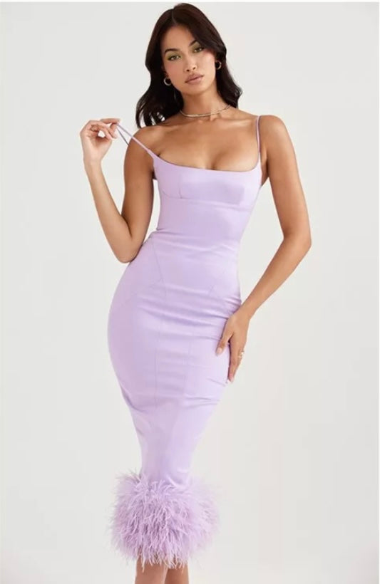 Elegant soft looking long dress by obscur - Obscur international