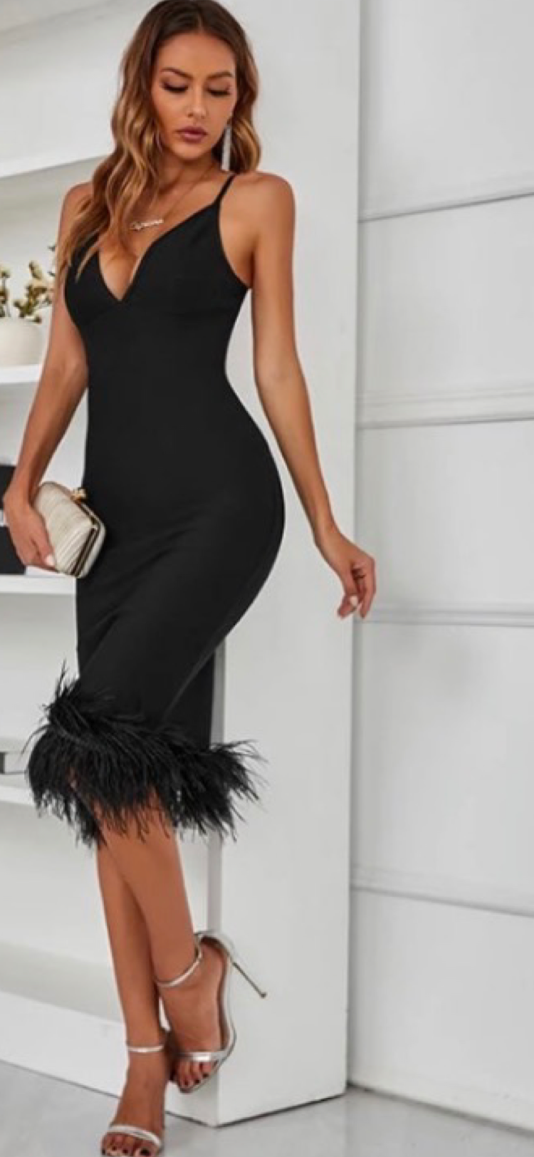Glamorous Feathers Dress Be the Center of Attention